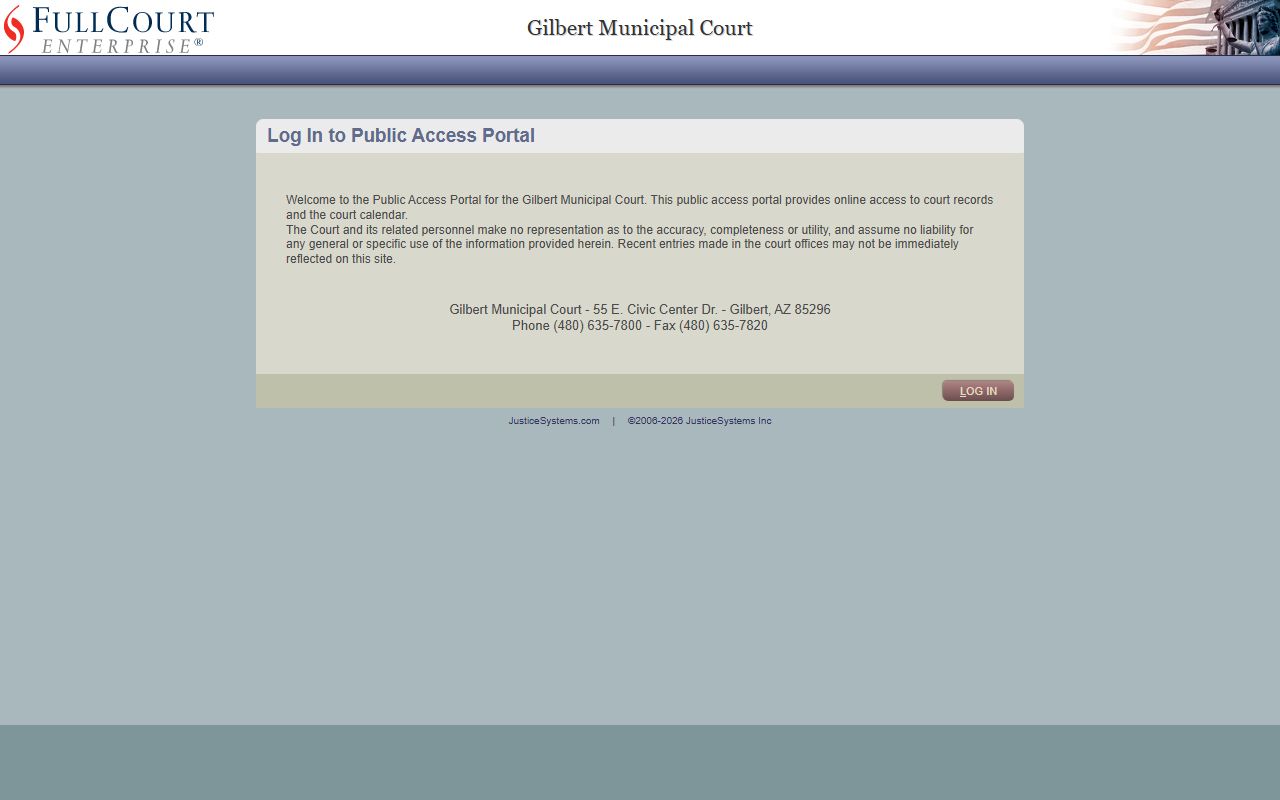 Gilbert Municipal Court case search database