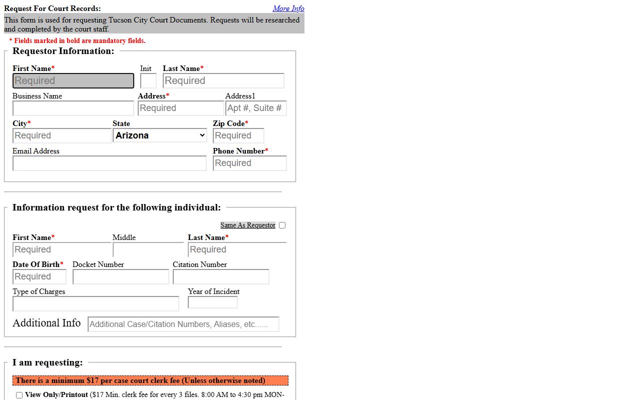 Tucson records request portal
