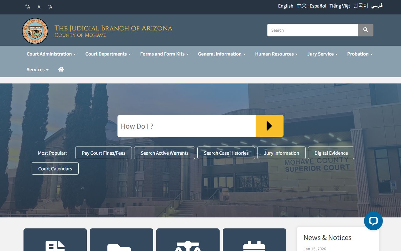 Mohave County courts main portal