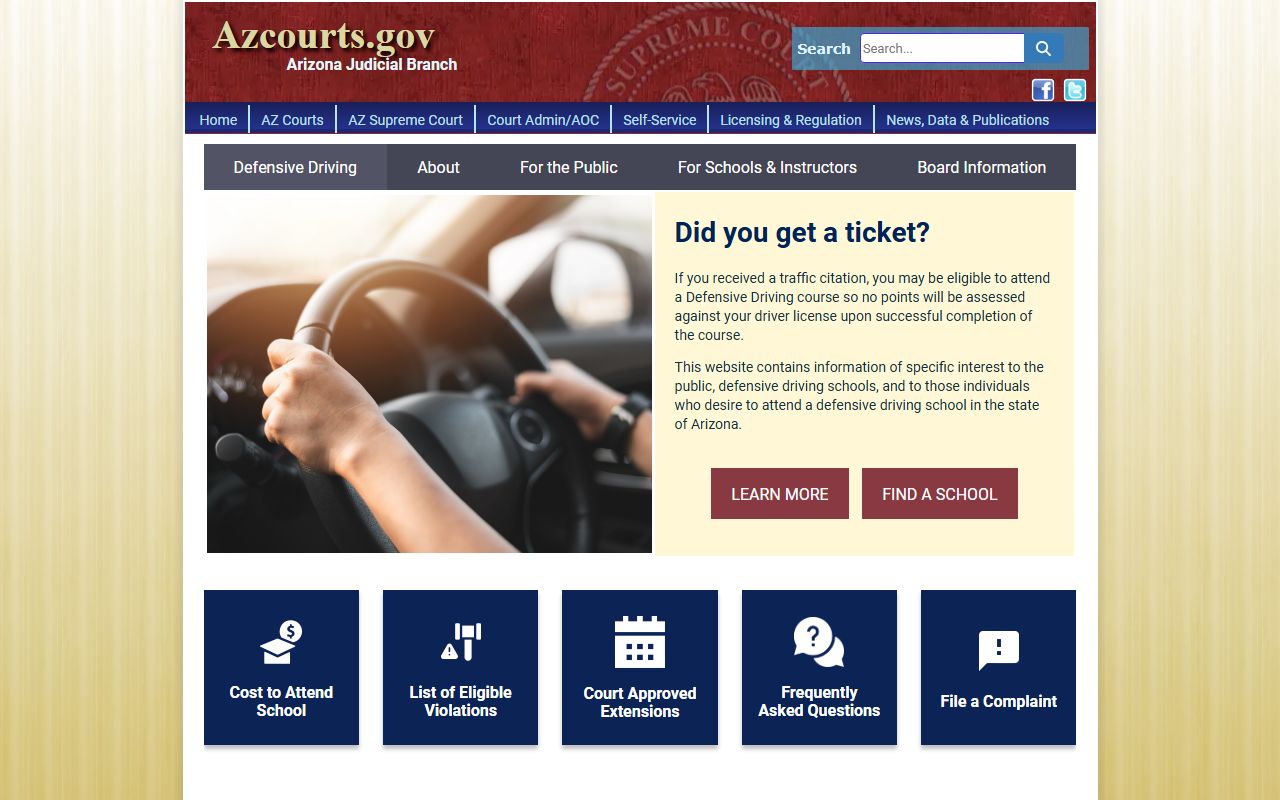 Arizona defensive driving school portal